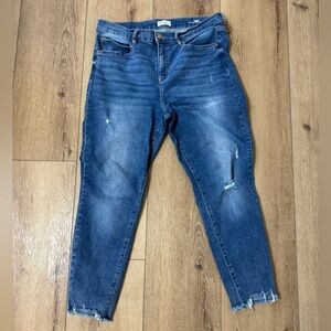 Soho Distressed Ankle Jeans in Blue